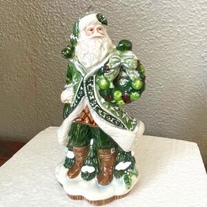 Fitz and Floyd Winter Garden Santa Ornament-2009